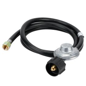 4.92FT Low Pressure Propane Regulator w/ Hose CSA Certified QCC1 Type1 Connection Gas Regulator Line 3/8emale Flare Fitting For BBQ Gas Grill