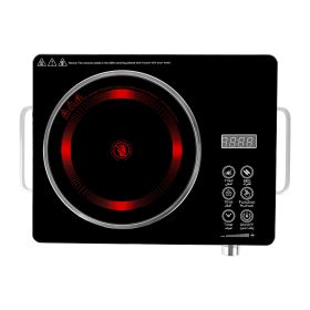 3500W Electric Single Ceramic Stove Electric Cooktop Hot Plate Infrared Countertop Burner with 12 Power & Temperature Levels 0-3H Timer Portable Handl (Option: Black)