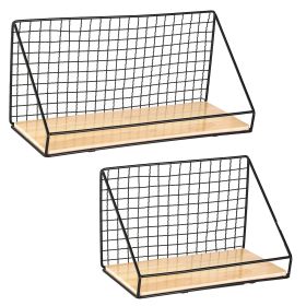 Floating Wall Shelves Rustic Wood Decorative Storage Shelf Wall Mounted Hanging Storage Rack for Living Room Office Bedroom Bathroom Kitchen (Option: L)